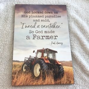 Farm house wall decor canvas farmer rustic NEW